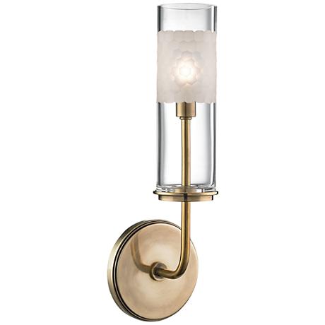 Hudson Valley Wentworth 14 1/4" High Aged Brass Wall ... Hudson Valley Wentworth 14 1/4" High Aged Brass Wall ... on Aged Brass Wall Sconce id=16963