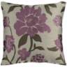 Surya Blossom Neutral and Purple 18&quot; Square Throw Pillow