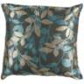 Surya Wind Chime Green and Blue 22&quot; Square Throw Pillow