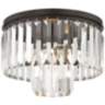 Palacial 12&quot; Wide Bronze and Crystal Glass Ceiling Light
