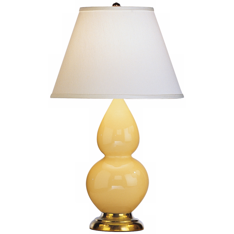 Robert Abbey 22 3/4" Yellow Ceramic and Brass Table Lamp   #G6559