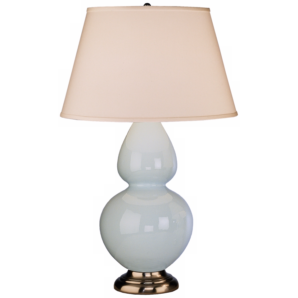 Robert Abbey 31" Light Blue Ceramic and Silver Table Lamp   #G6605
