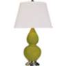 Robert Abbey 22 3/4&quot; Apple Green Ceramic and Silver Lamp