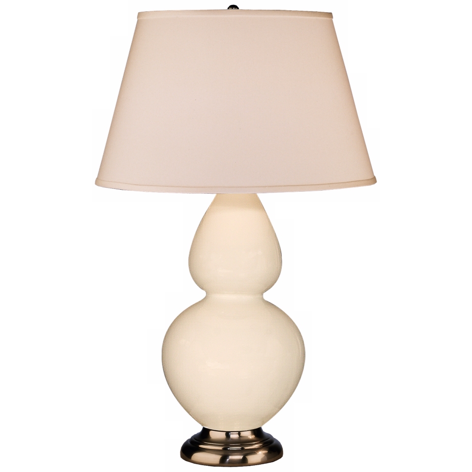 Robert Abbey 31" Bone Ceramic and Silver Table Lamp   #G6655