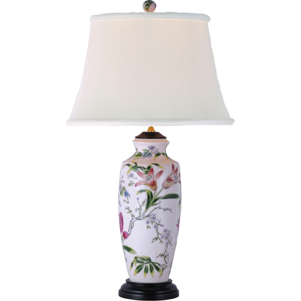 Tall Lily Ginger Jar Porcelain Table Lamp   #G6965