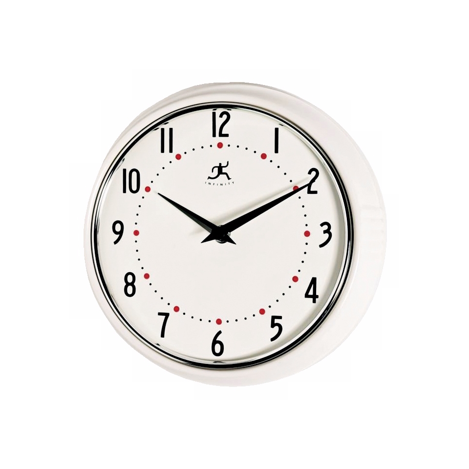 White Retro Round Metal Wall Clock   #G8755
