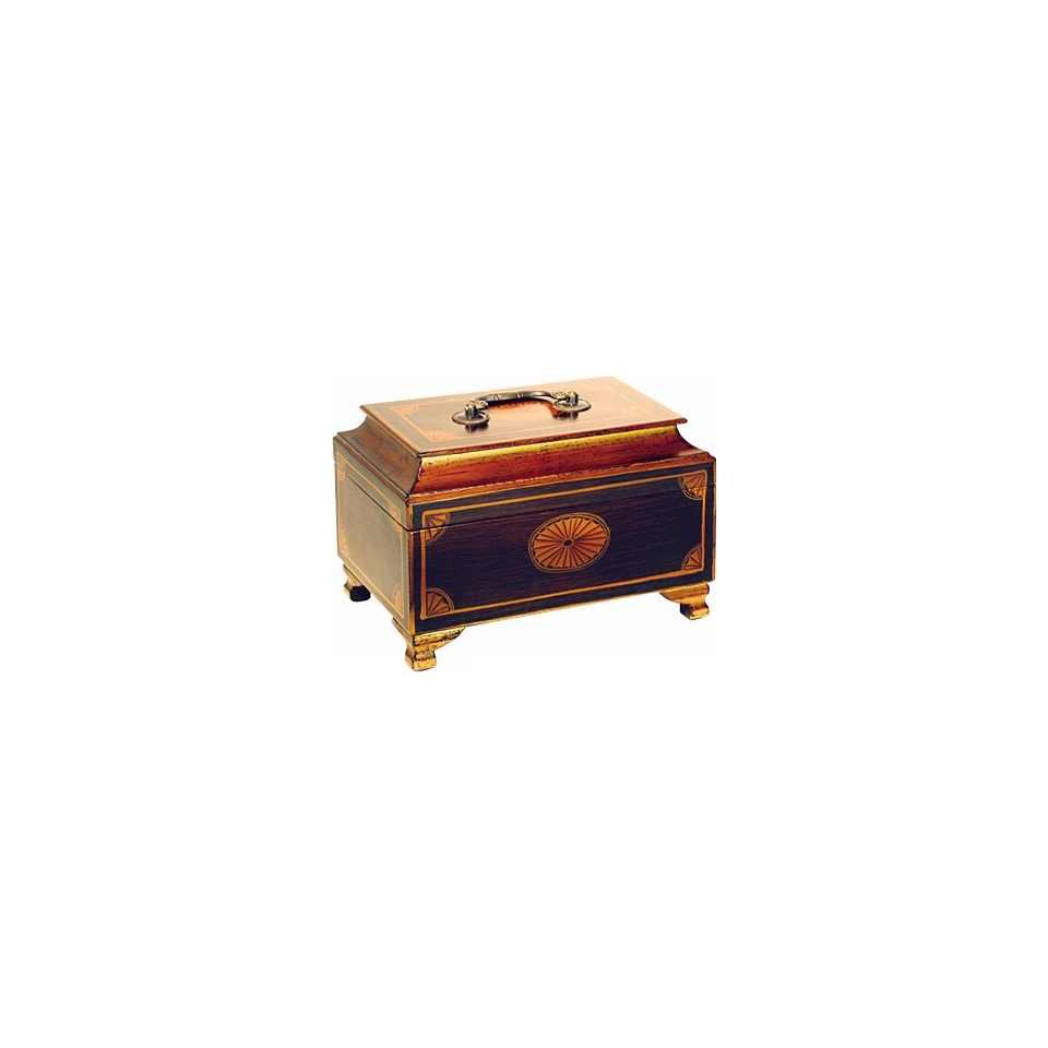 Golden Accents Hand Painted Wood Jewelry Box   #H2312
