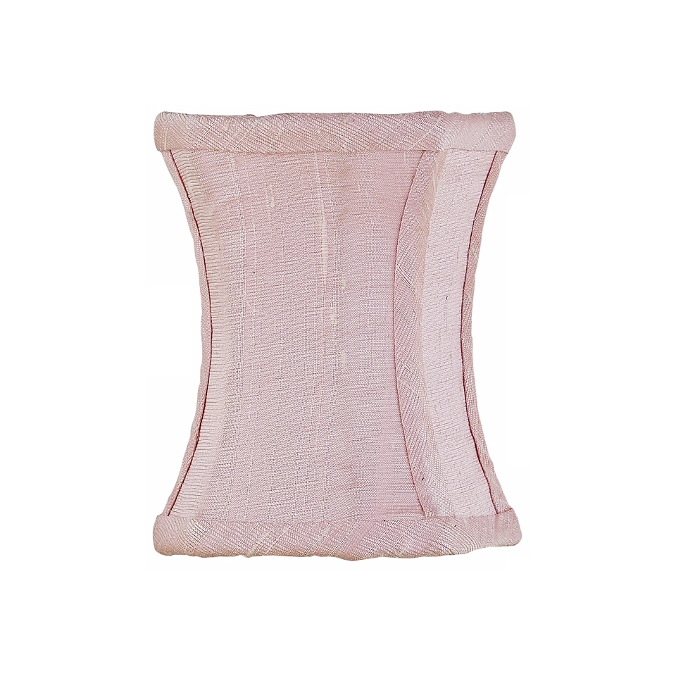 Set of Three Pink Silk Concave Shades 3.75x3.75x5 (Clip On)   #J2241