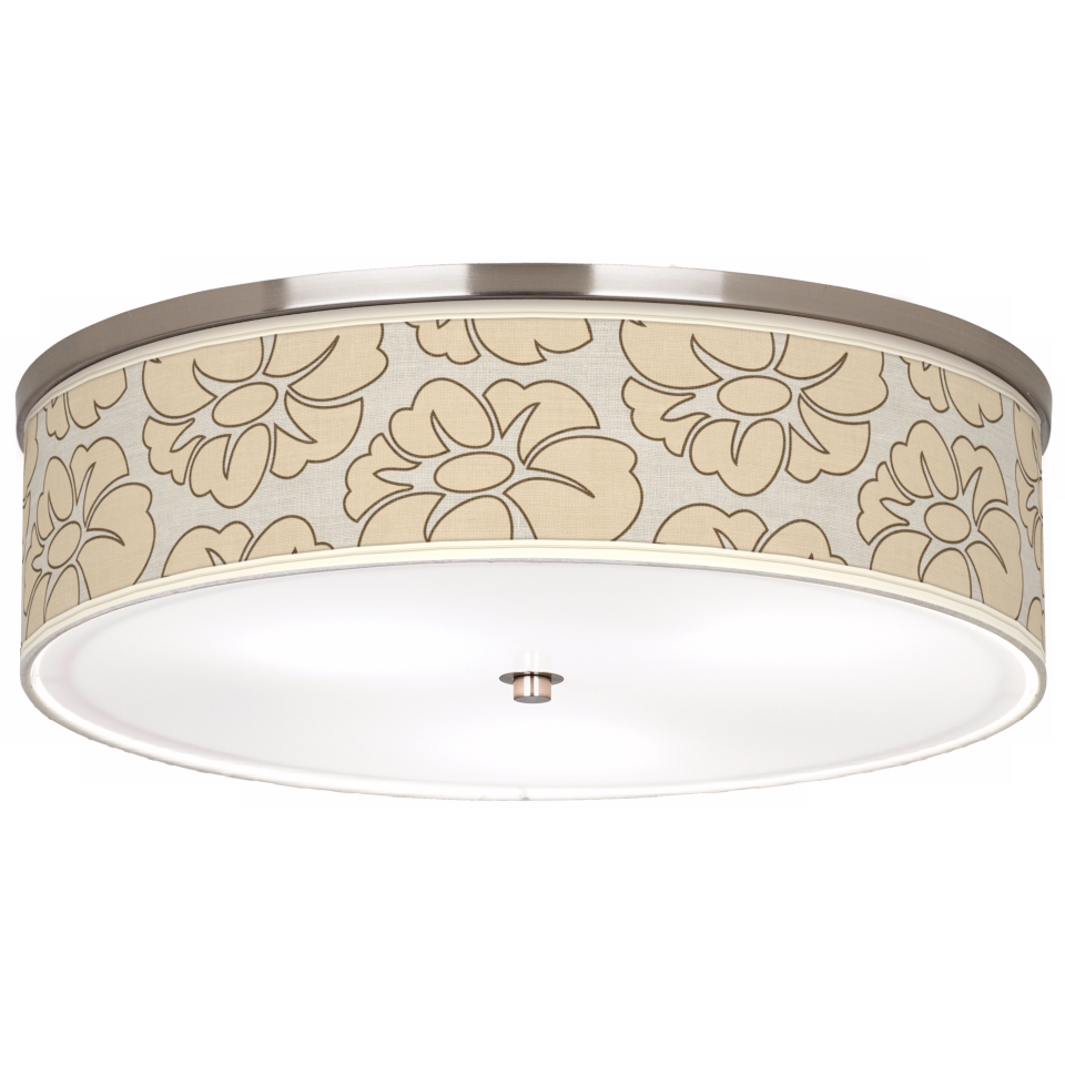 Floral Silhouette 20 1/4" Wide CFL Nickel Ceiling Light   #J9213 T5806