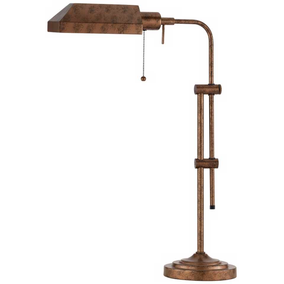 Rust Adjustable Pole Pharmacy Metal Table Lamp   #K1085