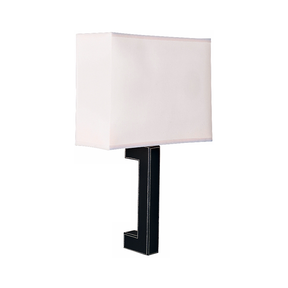 Robert Abbey Todd Black Leather Wall Sconce   #K1168