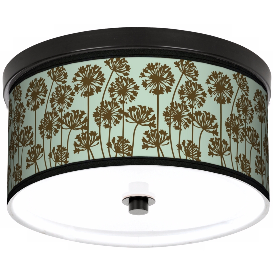 African Lily Ice 10 1/4" Wide CFL Bronze Ceiling Light   #K2833 K8680