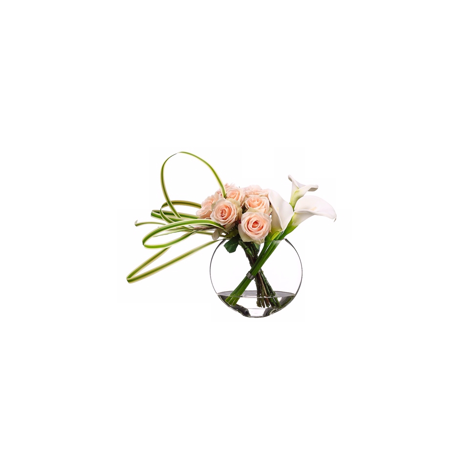 Rose and Calla Lily Faux Flower Arrangement   #M3512