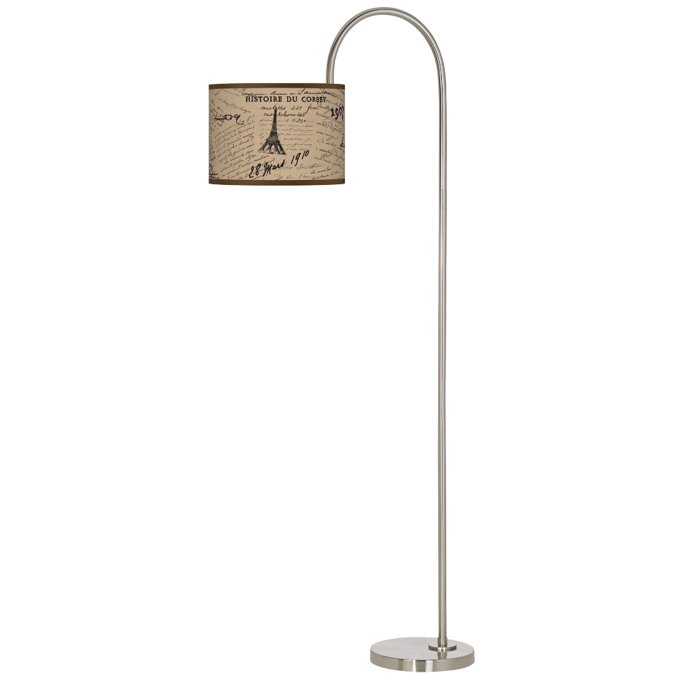 Letters to Paris Linen Arc Tempo Giclee Floor Lamp   #M3882 U1694
