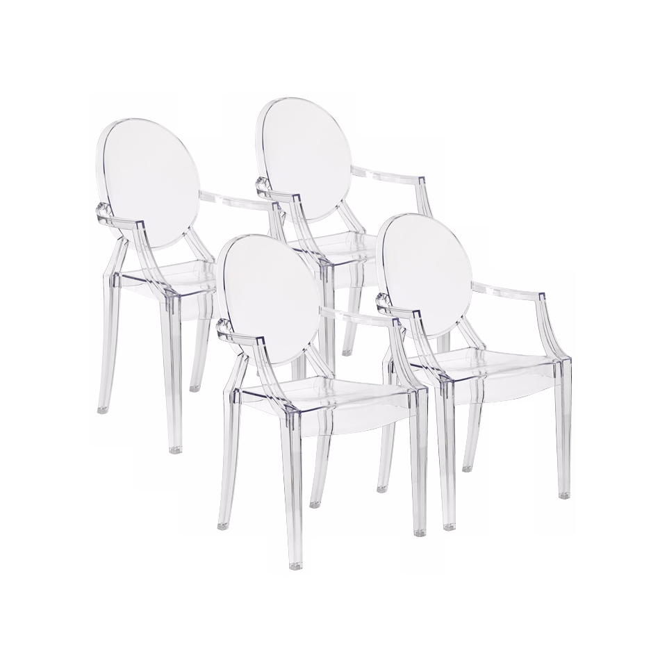 Set of 4 Zuo Anime Transparent Dining Chairs   #M7337