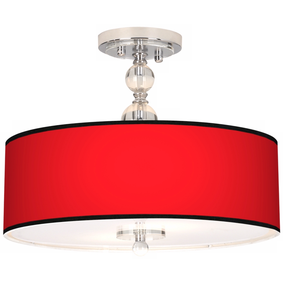 All Red Giclee 16" Wide Semi Flush Ceiling Light   #N7956 P9886
