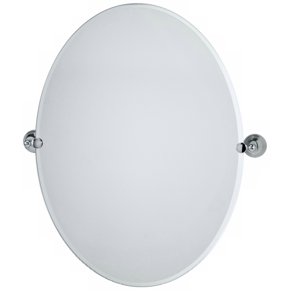 Gatco Charlotte Polished Chrome Oval 32" High Wall Mirror   #P5322