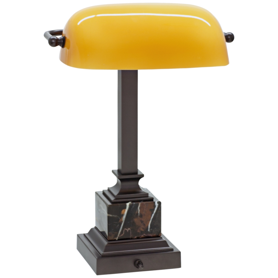 House of Troy 13 3/4” High Mahogany Bronze Piano Desk Lamp   #R3401