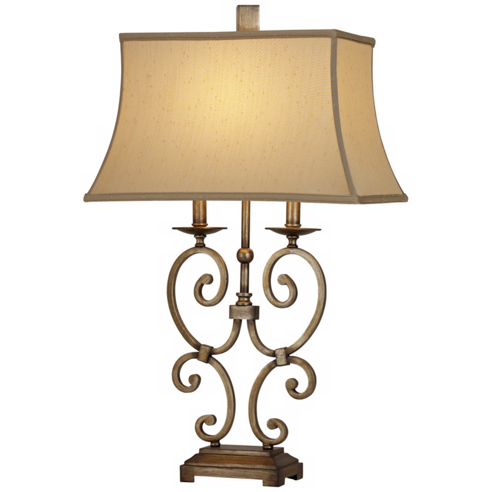 Raschella Bronze Scroll Table Lamp   #R4846