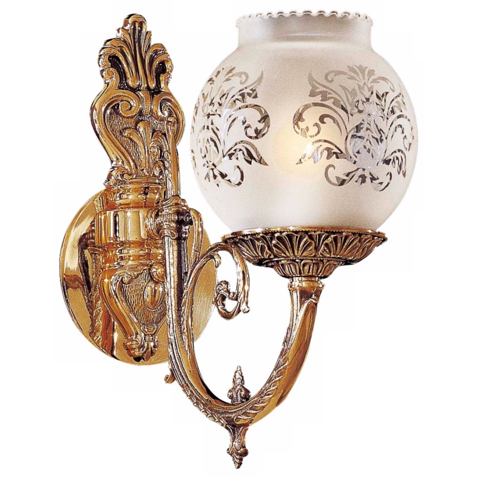Metropolitan Collection Etched Glass 12" High Wall Sconce   #R5514