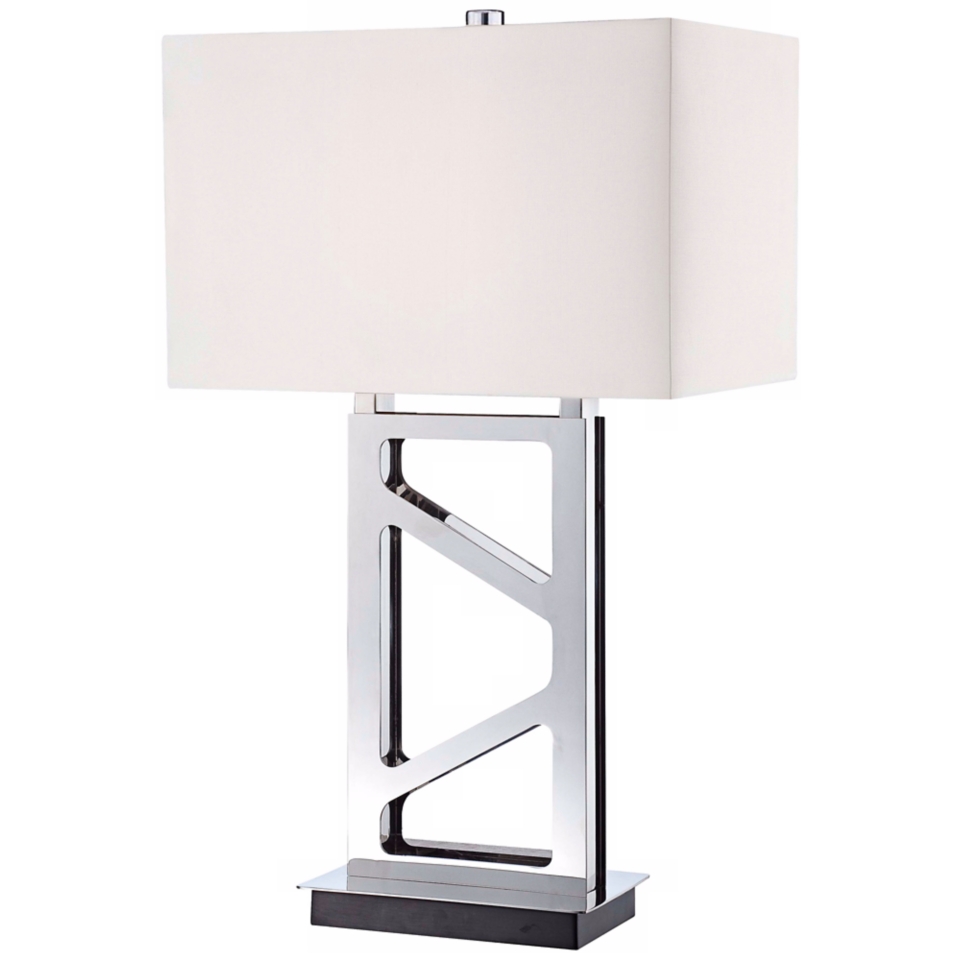 George Kovacs Polished Nickel Open Base Table Lamp   #R7502
