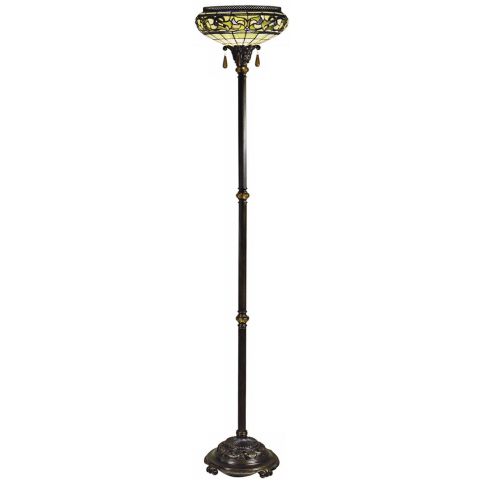 Dale Tiffany Lewellen Antique Bronze Torchiere Floor Lamp   #T0473