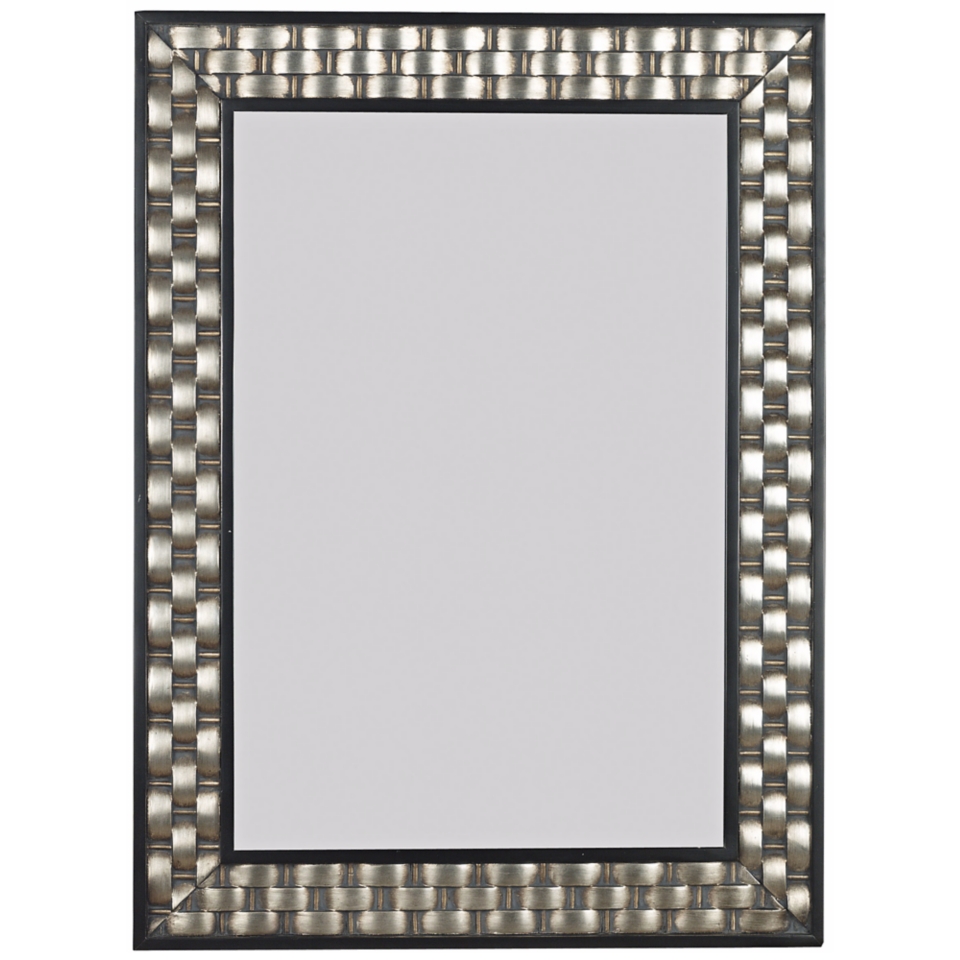 Woven Silver 38" High Wall Mirror   #T5024