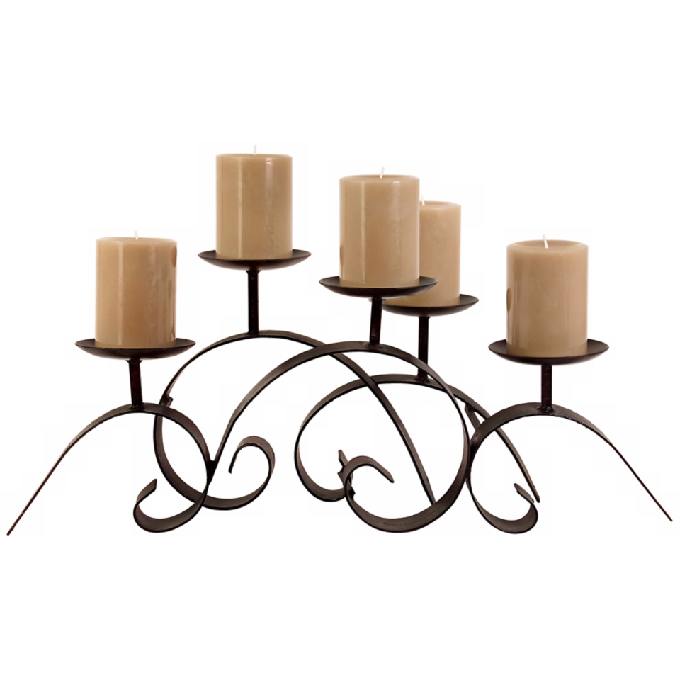 Wrought Iron Scrolls Candle Holder   #T9461