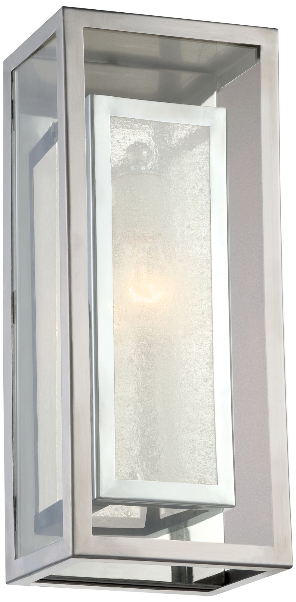 Possini Euro Double Box 15 1/2"H Chrome Outdoor Wall Light