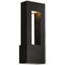 Atlantis 16&quot;H Black and Frosted Glass LED Outdoor Wall Light