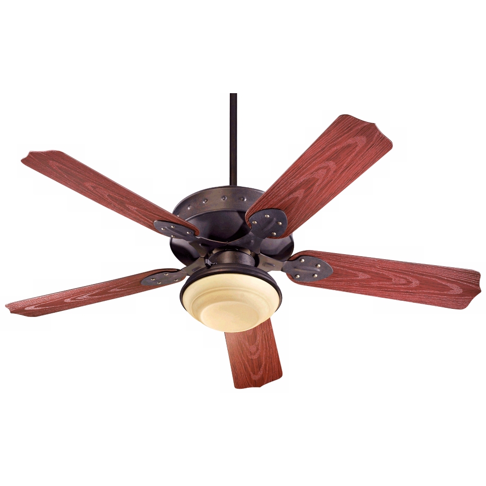 52 Quorum Hudson Toasted Sienna Patio Ceiling Fan and Light