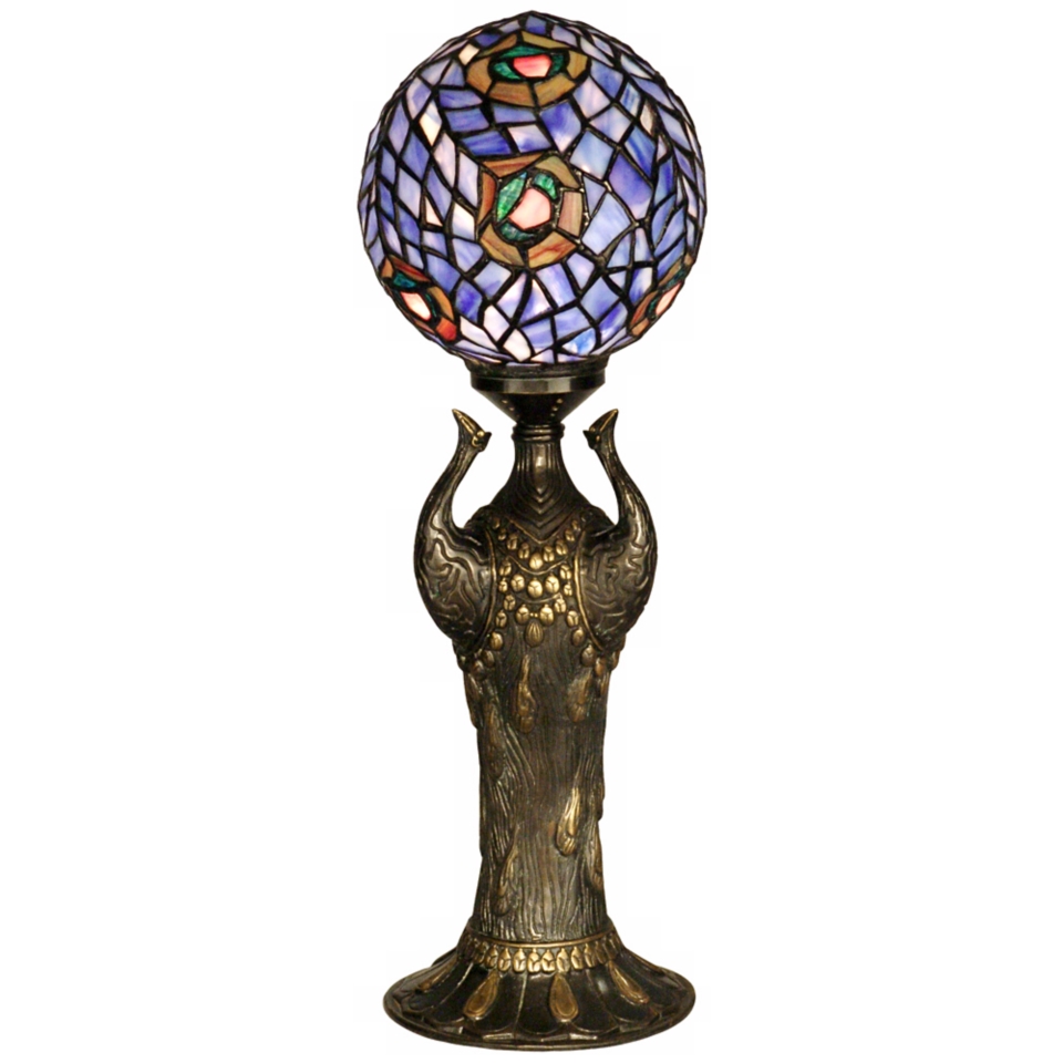 Globe Peacock Replica Dale Tiffany Table Lamp   #U8932