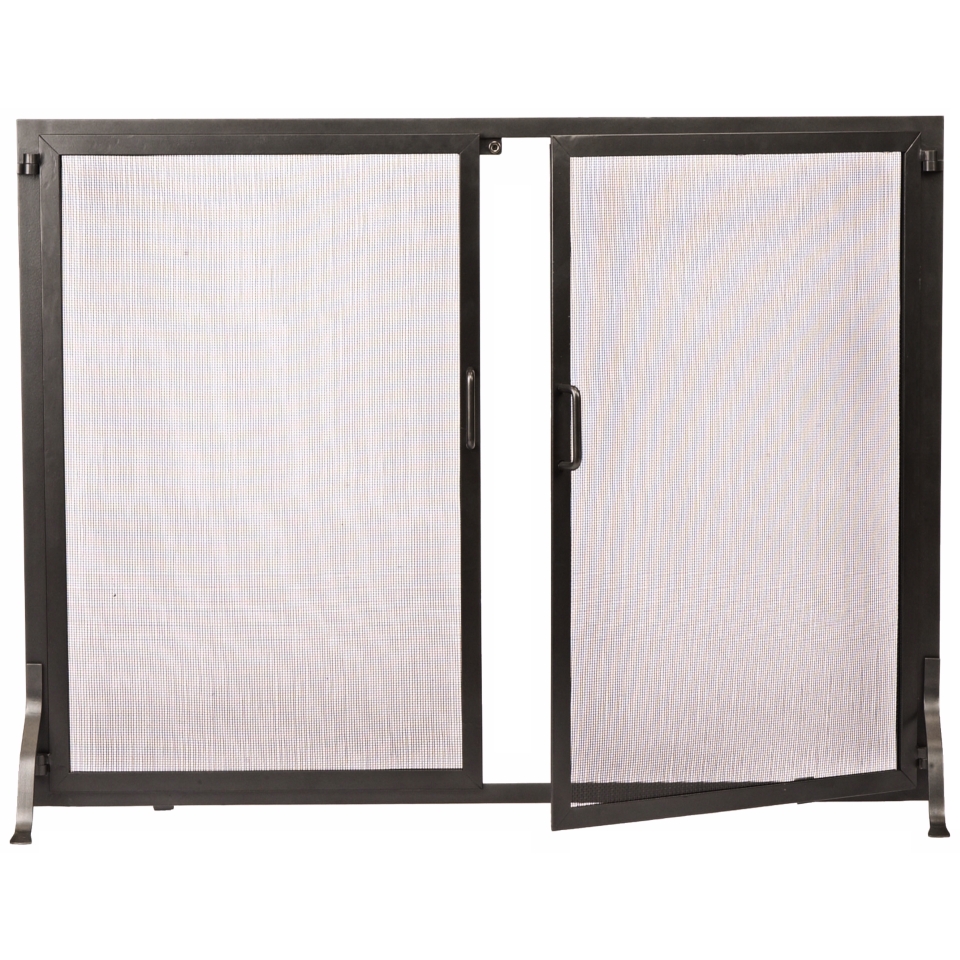Classic Graphite 30" High Fireplace Screen with Doors   #U9497
