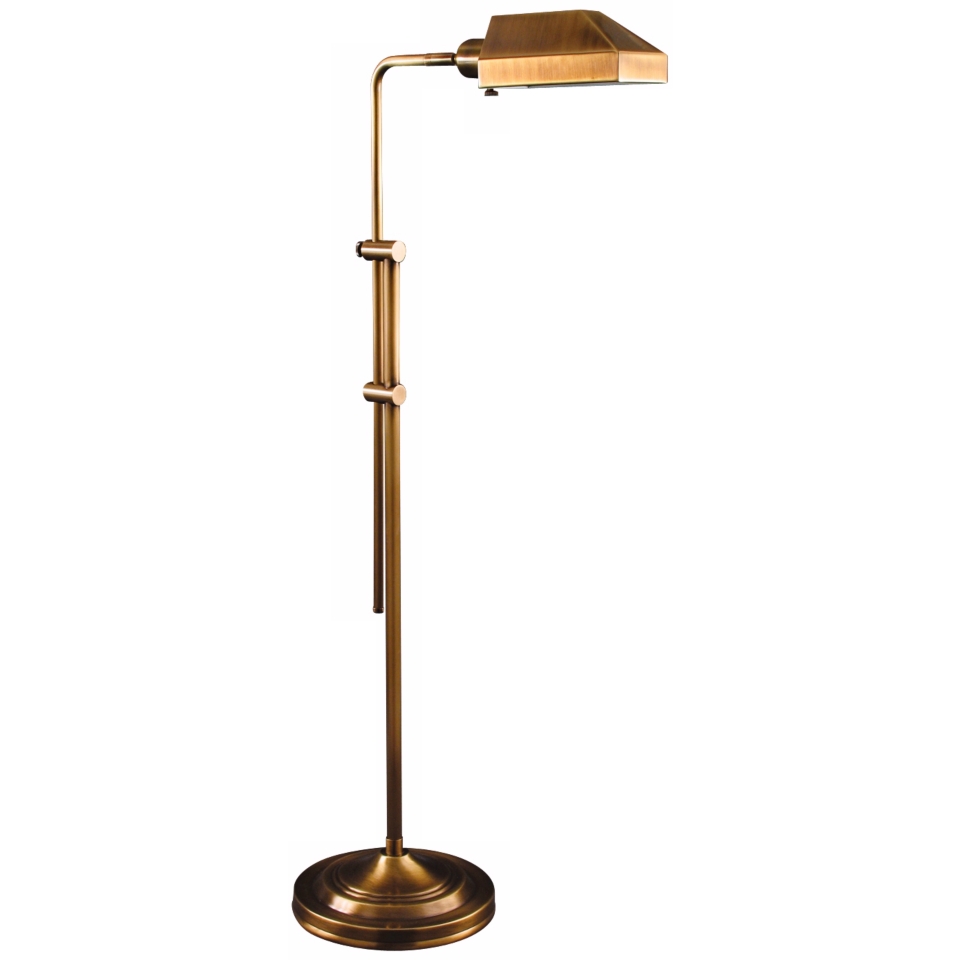 Westerly Antique Brass Adjustable Pharmacy Floor Lamp   #V0503