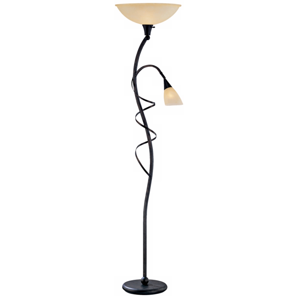 Lite Source Wavia Torchiere Floor Lamp with Reading Light   #V1174
