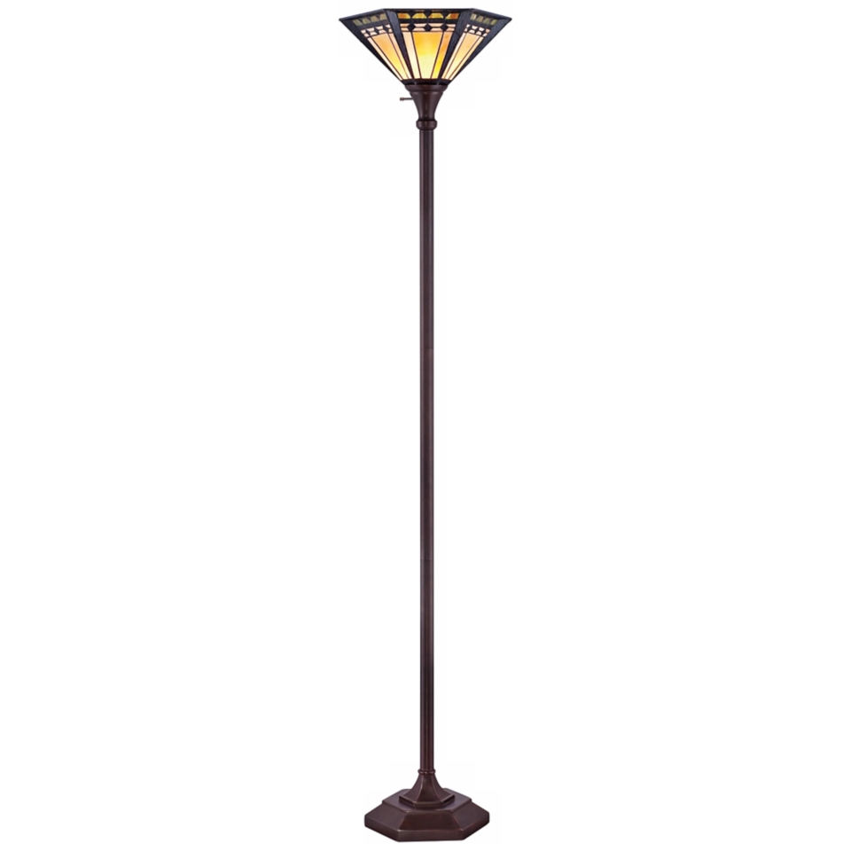 Quoizel Arden Tiffany Style Torchiere Floor Lamp   #V1722