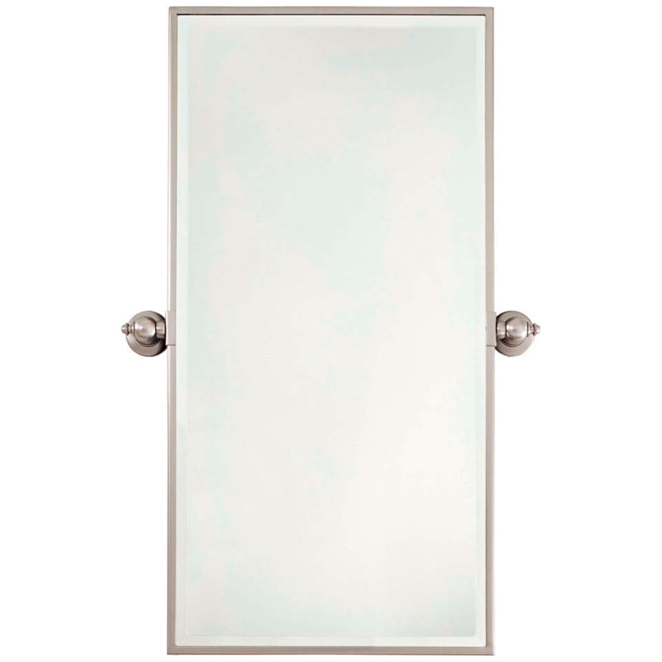 Minka 36" High Rectangle Brushed Nickel Bathroom Wall Mirror   #V2157