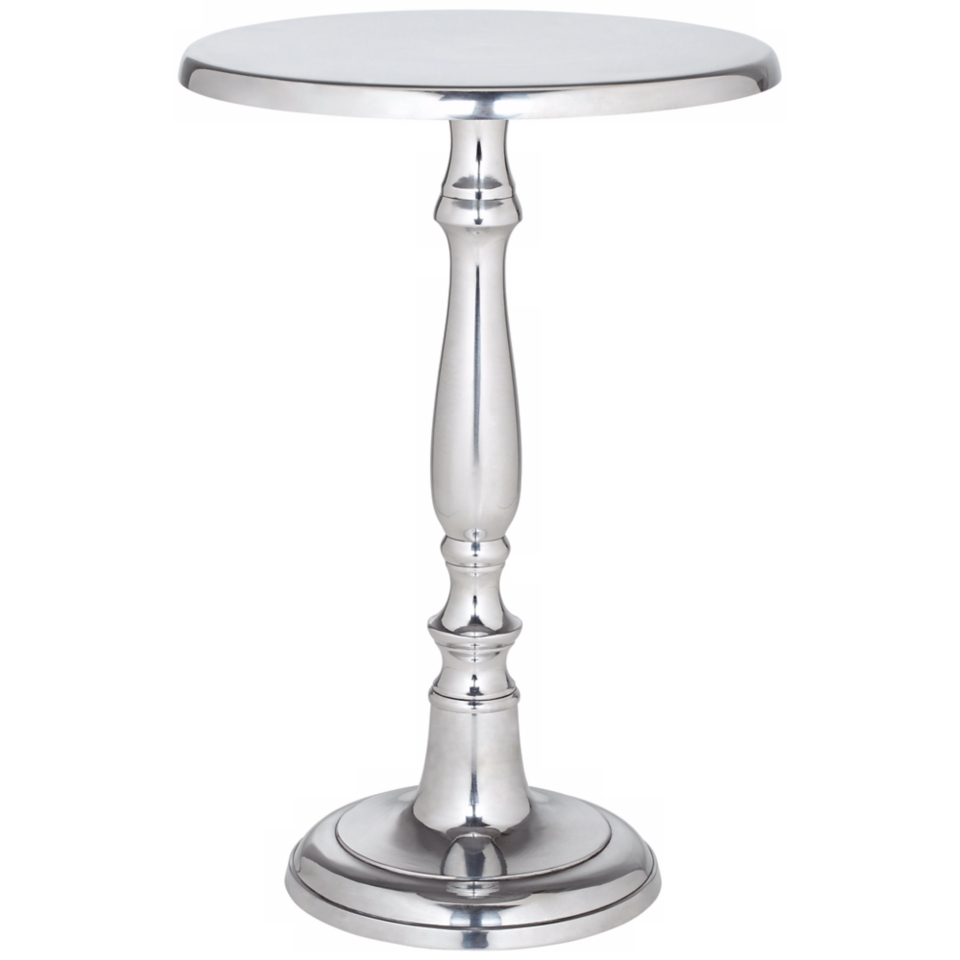 Bella Polished Aluminum Accent Table   #W0587