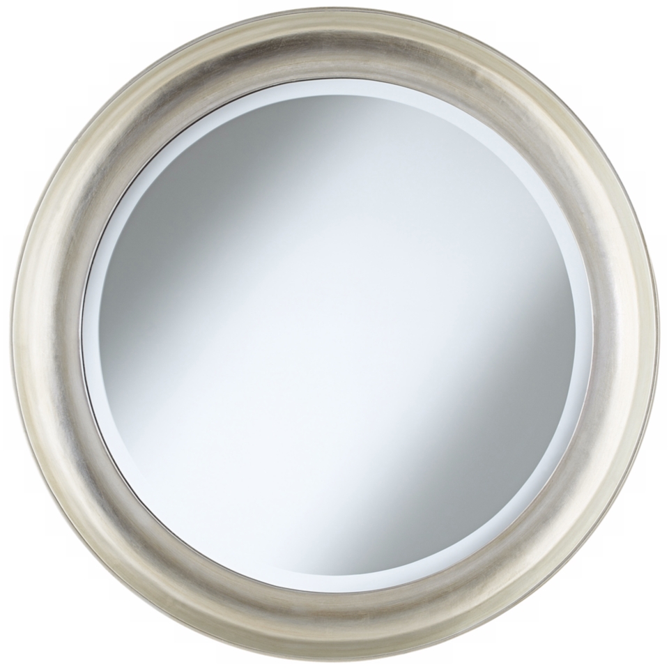 Antwerp Concave Frame 29 1/2" Round Silver Wall Mirror   #W4276