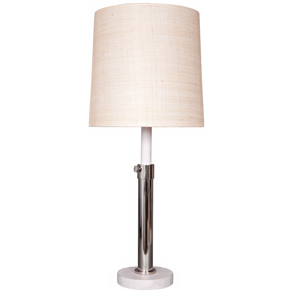 Mario Muto Oliver White and Nickel Adjustable Table Lamp