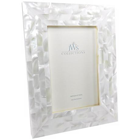 White Mother of Pearl 4x6 Photo Frame - #W5087 | www.lampsplus.com