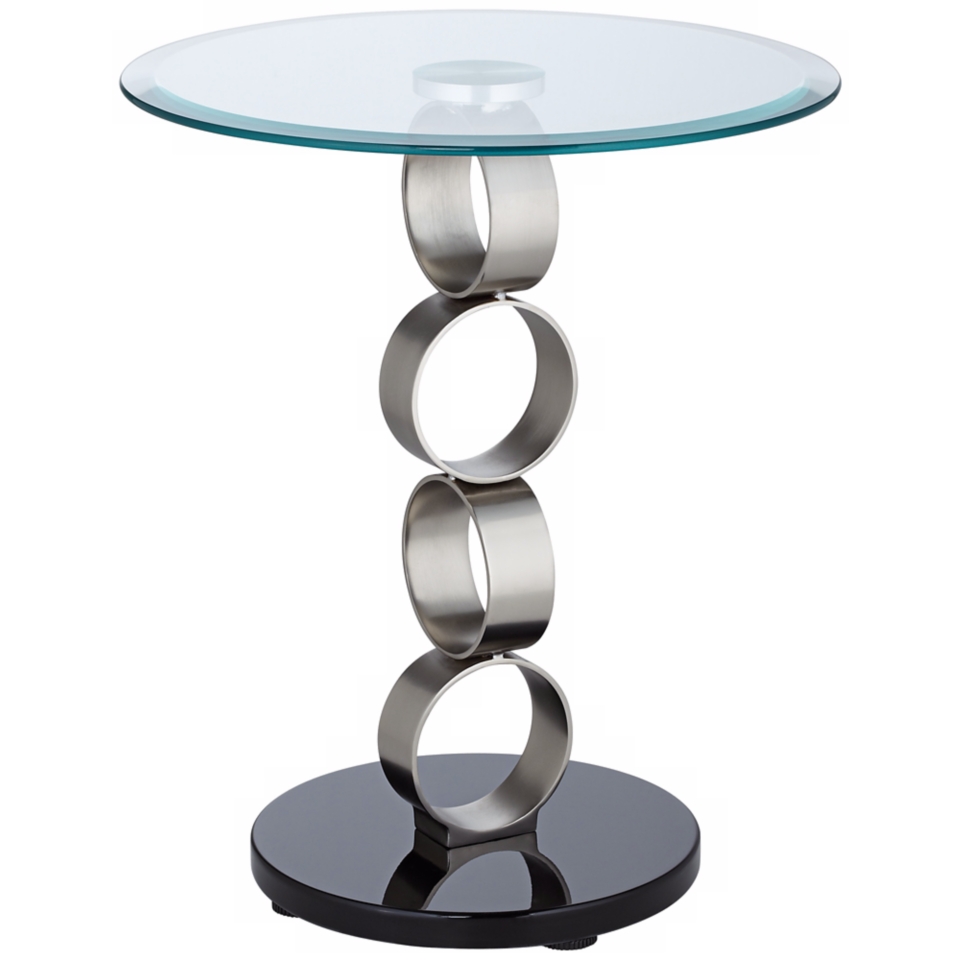 Stacked Circles Glass Accent Table   #W8024