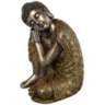 Brushed Gold 14 1/2&quot; High Sleeping Buddha Statue