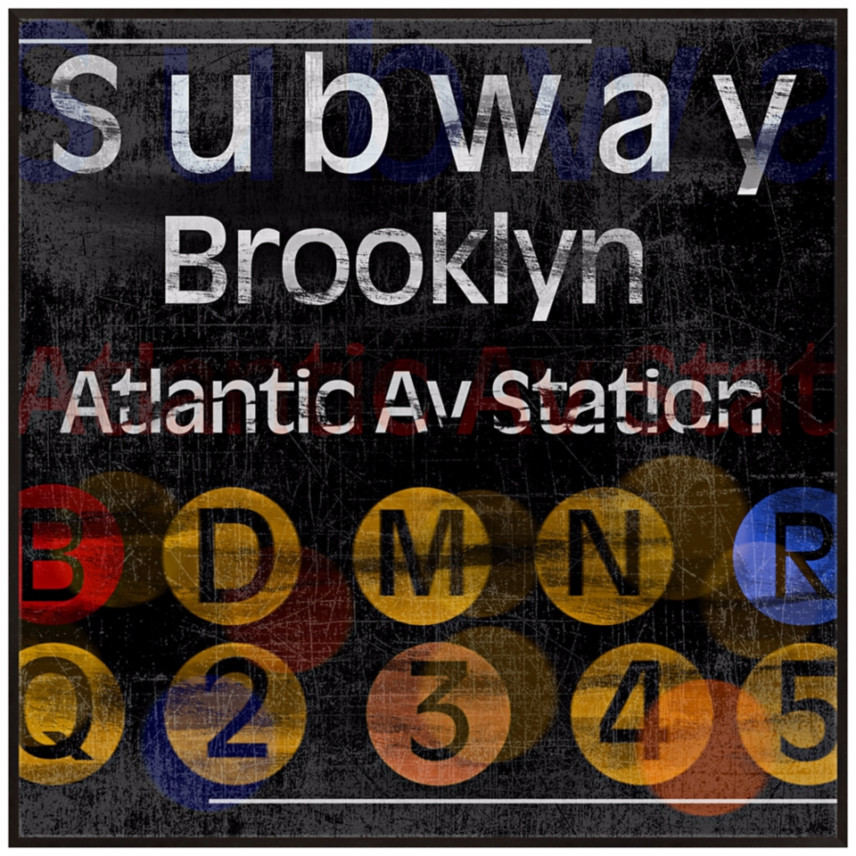Brooklyn Subway 20 1/2" Square New York City Wall Art   #W9301