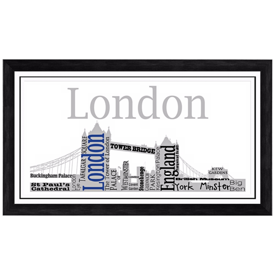 London City Skyline 28 1/2" Wide Framed Wall Art   #W9335