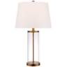 Glass and Gold Cylinder Modern Fillable Table Lamp by 360 Lighting