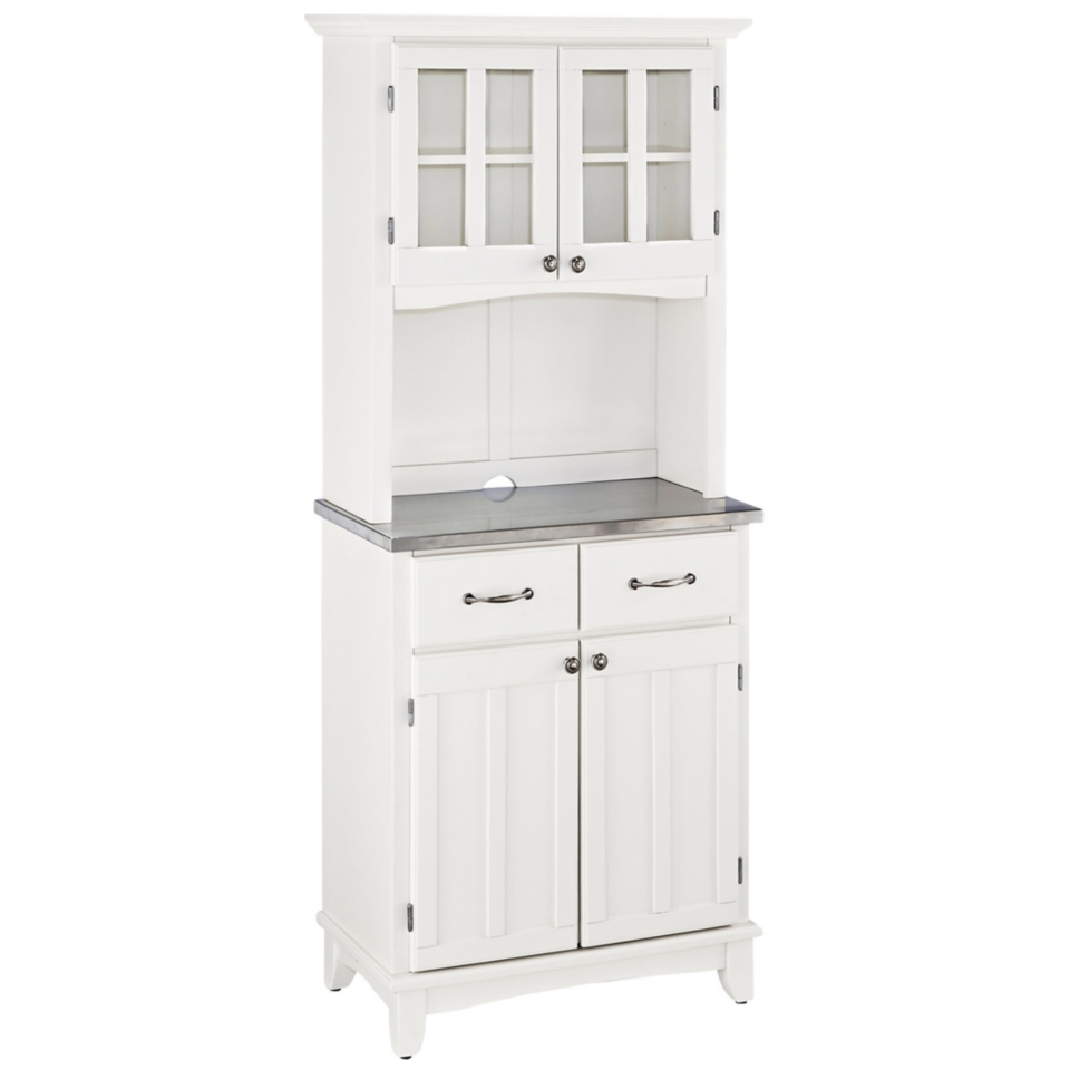 Lexington Steel Top White Buffet with Hutch   #X4538