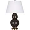 Robert Abbey 31&quot; Coffee Ceramic and Brass Table Lamp