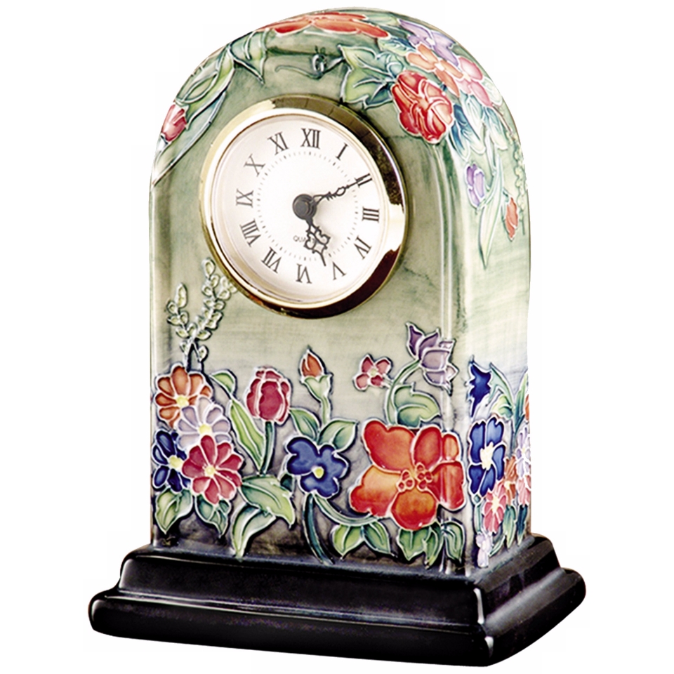 Dale Tiffany Flower Garden Hand Painted Porcelain Clock   #X5544