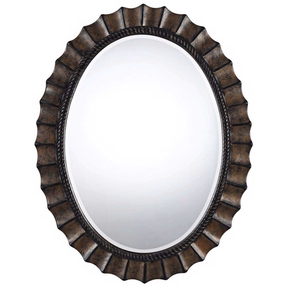 Sycamore Dark Bronze 35" Oval Wall Mirror   #X6913